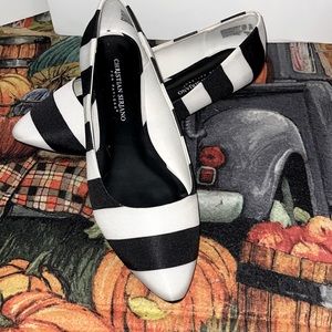 Christian Siriano black and white flats